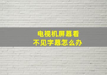 电视机屏幕看不见字幕怎么办