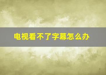 电视看不了字幕怎么办