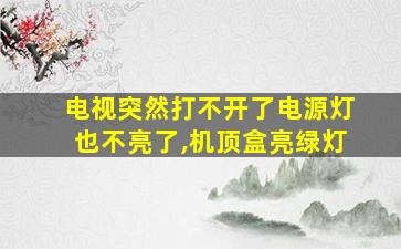 电视突然打不开了电源灯也不亮了,机顶盒亮绿灯