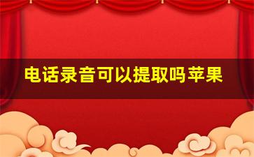 电话录音可以提取吗苹果