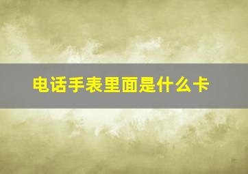 电话手表里面是什么卡