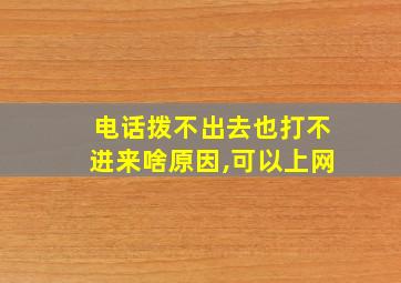 电话拨不出去也打不进来啥原因,可以上网