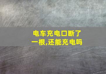 电车充电口断了一根,还能充电吗