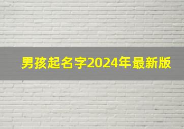 男孩起名字2024年最新版