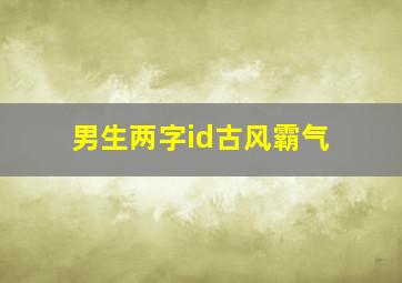 男生两字id古风霸气