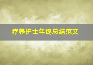 疗养护士年终总结范文