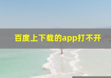 百度上下载的app打不开