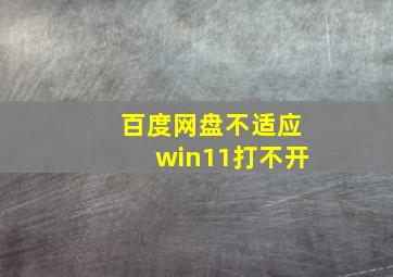 百度网盘不适应win11打不开