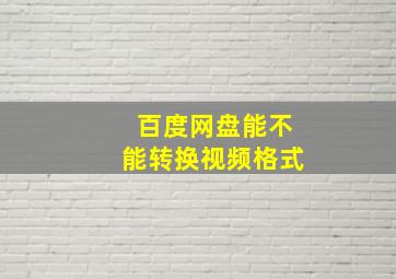 百度网盘能不能转换视频格式