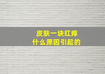 皮肤一块红痒什么原因引起的