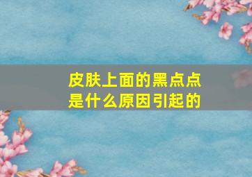 皮肤上面的黑点点是什么原因引起的