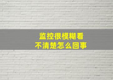 监控很模糊看不清楚怎么回事