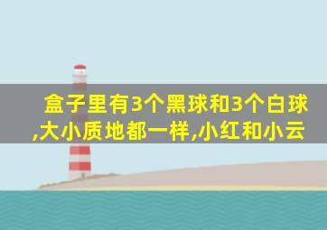 盒子里有3个黑球和3个白球,大小质地都一样,小红和小云