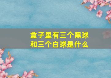 盒子里有三个黑球和三个白球是什么