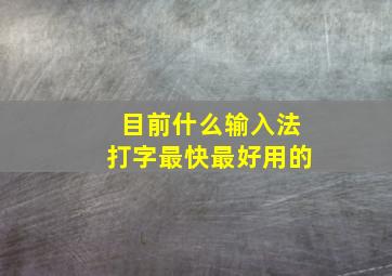 目前什么输入法打字最快最好用的