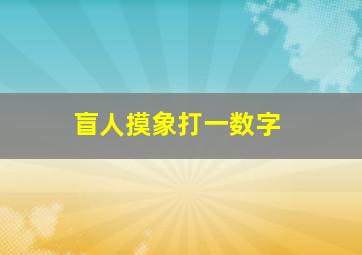 盲人摸象打一数字