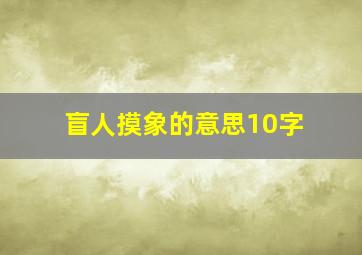 盲人摸象的意思10字