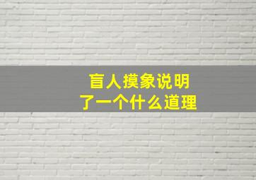 盲人摸象说明了一个什么道理