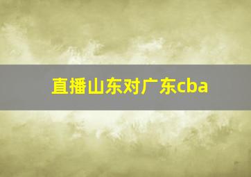 直播山东对广东cba