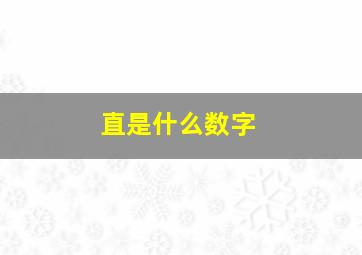 直是什么数字