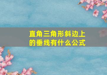 直角三角形斜边上的垂线有什么公式