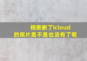 相册删了icloud的照片是不是也没有了呢