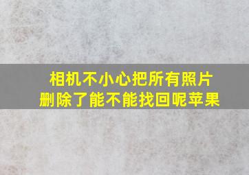 相机不小心把所有照片删除了能不能找回呢苹果