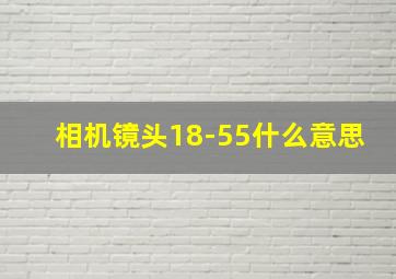 相机镜头18-55什么意思