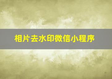 相片去水印微信小程序