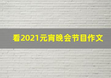 看2021元宵晚会节目作文