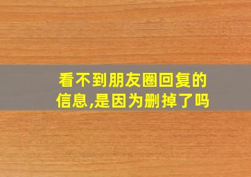 看不到朋友圈回复的信息,是因为删掉了吗