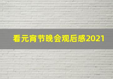 看元宵节晚会观后感2021