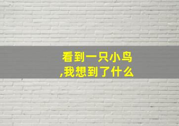 看到一只小鸟,我想到了什么