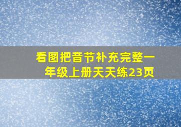 看图把音节补充完整一年级上册天天练23页