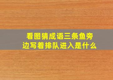 看图猜成语三条鱼旁边写着排队进入是什么