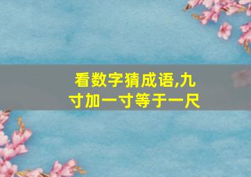 看数字猜成语,九寸加一寸等于一尺