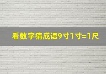 看数字猜成语9寸1寸=1尺