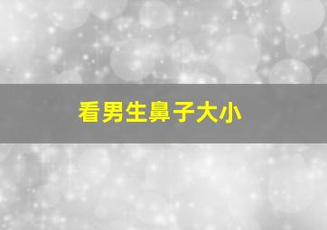 看男生鼻子大小