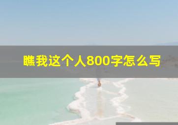 瞧我这个人800字怎么写