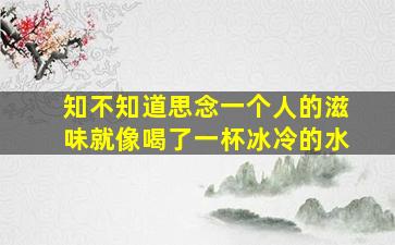 知不知道思念一个人的滋味就像喝了一杯冰冷的水