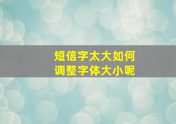 短信字太大如何调整字体大小呢