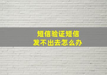 短信验证短信发不出去怎么办