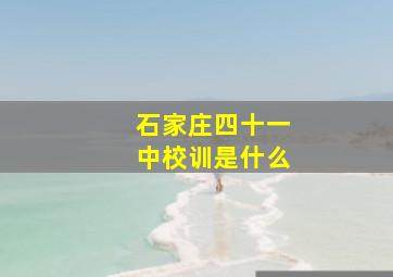 石家庄四十一中校训是什么