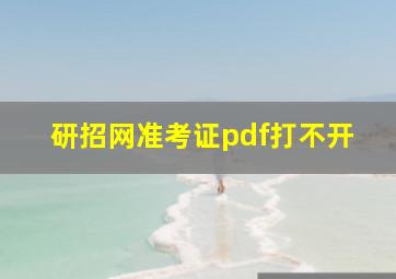 研招网准考证pdf打不开