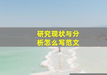 研究现状与分析怎么写范文