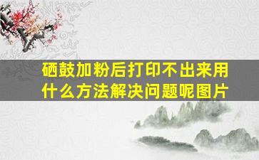 硒鼓加粉后打印不出来用什么方法解决问题呢图片