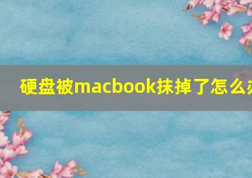 硬盘被macbook抹掉了怎么办