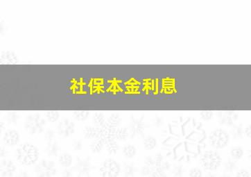 社保本金利息