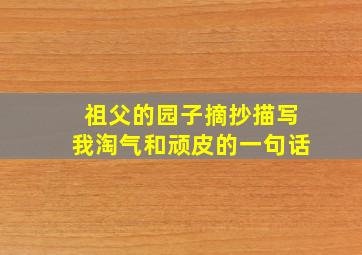 祖父的园子摘抄描写我淘气和顽皮的一句话