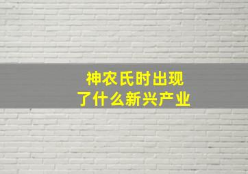 神农氏时出现了什么新兴产业